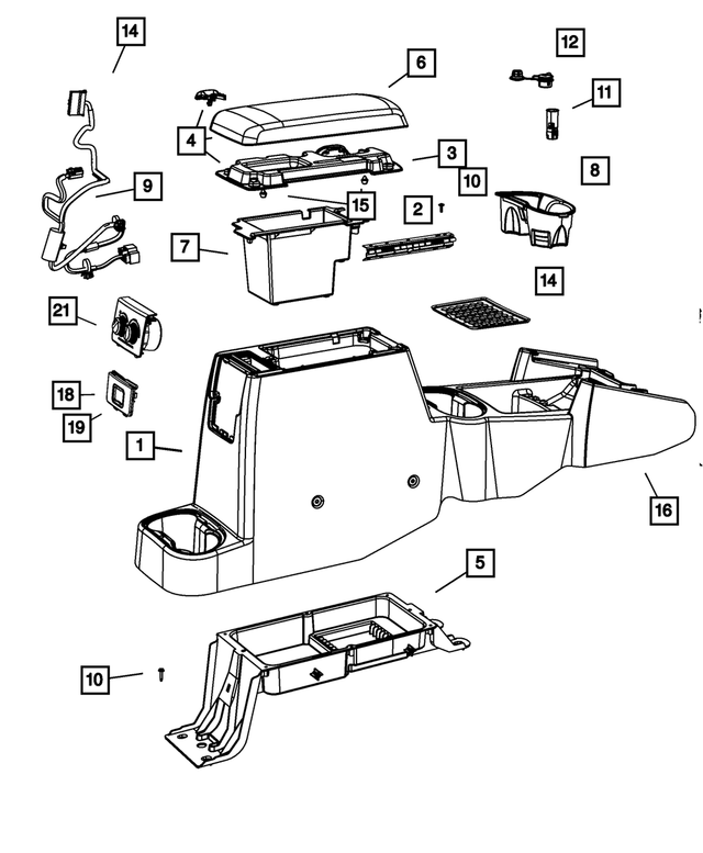 5136020AA - : Floor Console Mat for Mopar Image