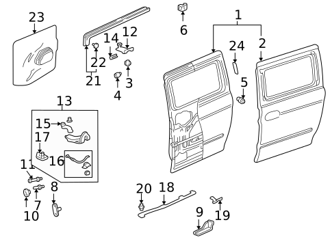 Door & Components for 1999 Honda Odyssey #0