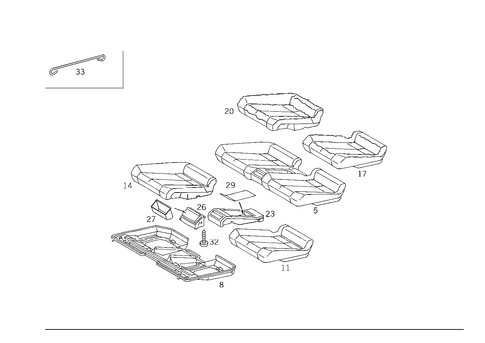 Rear Seat Bench, Divided for 2003 Mercedes-Benz CLK 430 #0