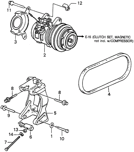 A/C Compressor (Denso) for 1984 Honda Accord #0