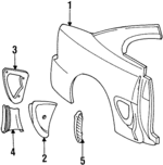 F8ZZ6327840AA - Body: Quarter Panel for Ford Image