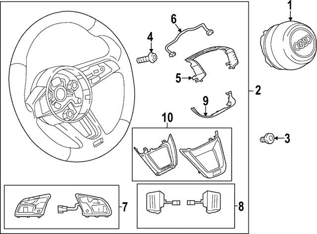 8W0951523AJ - Steering: Multi Switch for Audi Image