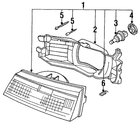 Headlamp Components for 1990 Subaru Legacy #0