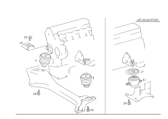 1242400018 - Engine Suspension: Rubber Mount for Mercedes-Benz: 190, 190D, 190E, 200, 200D, 300E Image image