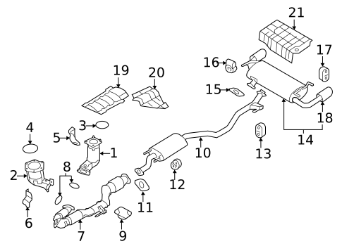 Exhaust Components for 2012 Nissan Murano #1