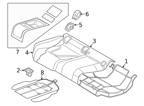 Rear Seat Components for 2014 Audi RS7 #1