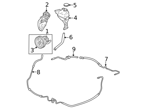 Pump & Hoses for 2004 Cadillac CTS #0