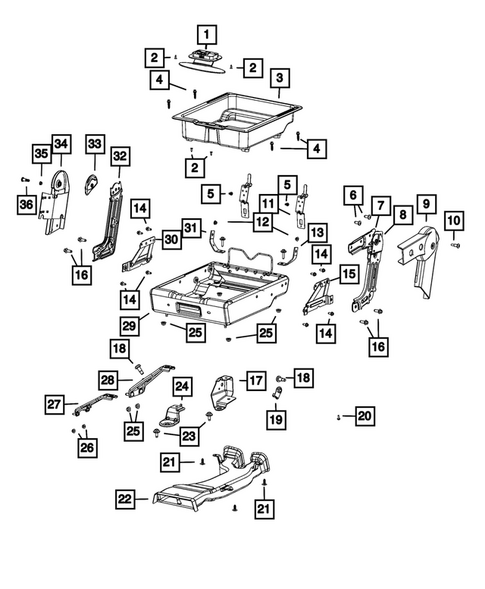 Front Seats - Adjusters, Recliners, Shields and Risers for 2025 Ram 2500 #3