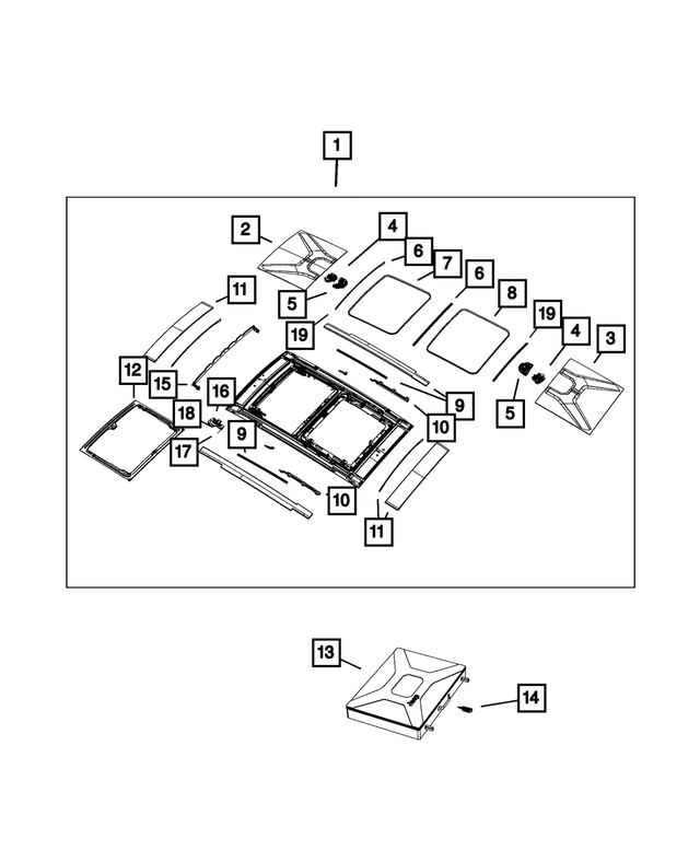 « 68399180AA – Body Sheet Metal Except Doors : Toit Ouvrant Poignee, Avant pour Mopar Image »