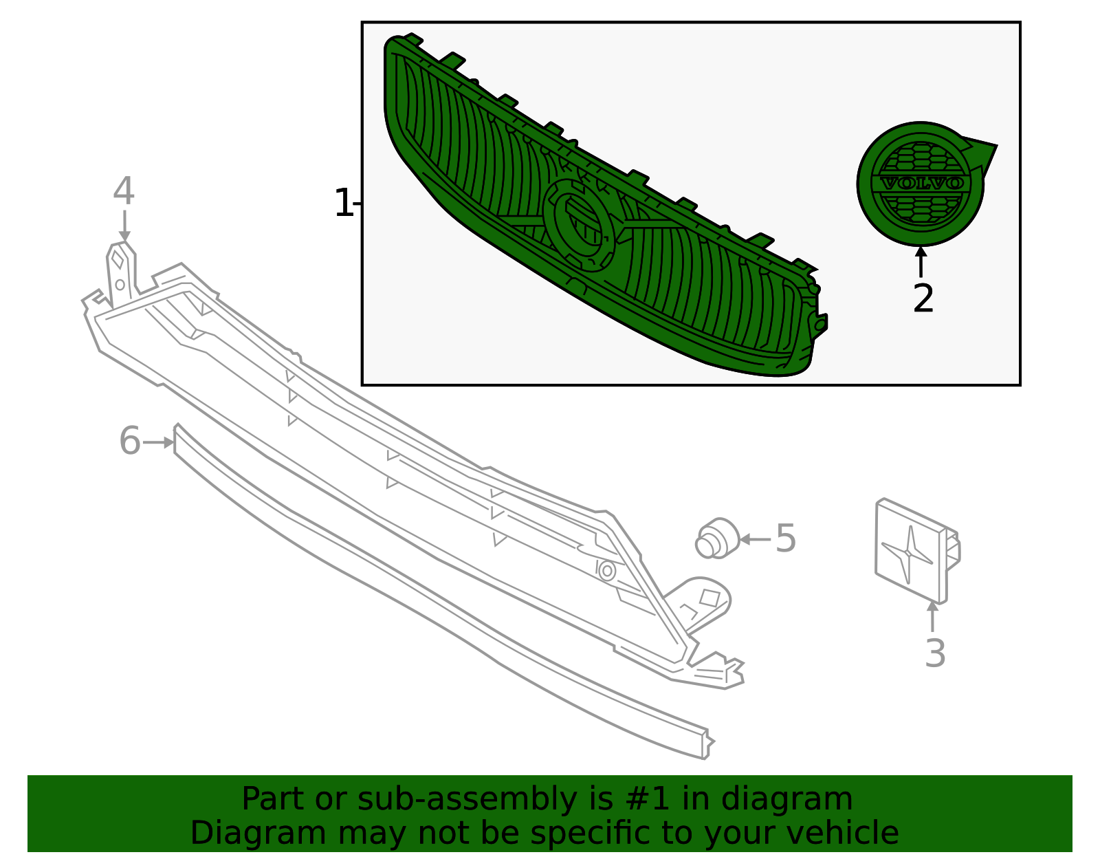 2019-2022 Volvo Upper Grille 32365393 | TascaParts.com