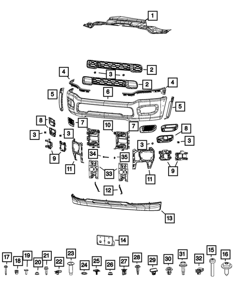 Front Bumper and Fascia for 2023 Ram 3500 #1
