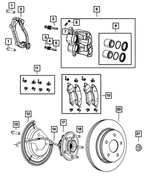 R8037144AC - Brakes: Disc Brake Caliper Assembly, Remanufactured, Right for Chrysler: Aspen | Dodge: Dakota, Durango, Ram 1500 | Ram: 1500, 1500 Classic, Dakota Image