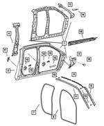 5179213AB - Body Sheet Metal Except Doors: Body Side Aperture Panel, Left for Mopar Image