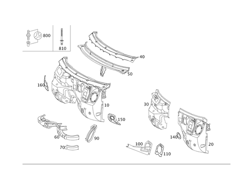 Fire Wall and Connection Parts for 2006 Mercedes-Benz E320 #0