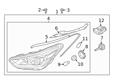 Headlamp Components for 2017 Hyundai Santa Fe #0