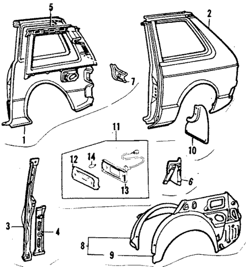Quarter Panel & Components for 1984 Toyota Starlet #0