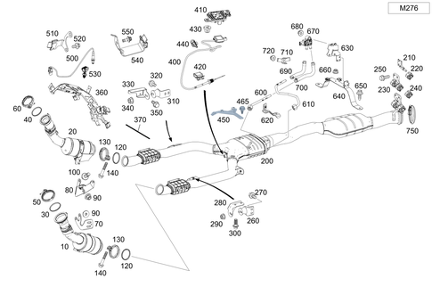 Exhaust System on 6-Cylinder Gasoline Vehicles for 2015 Mercedes-Benz C400 #0