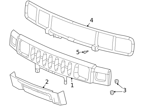 Grille & Components for 2003 Hummer H2 #0