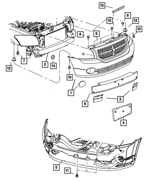 Front Bumper and Fascia for 2012 Dodge Caliber #0