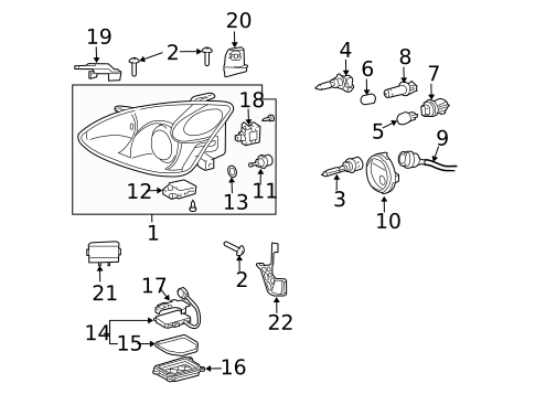 Bulbs - Chassis for 2008 Lexus RX400h #0