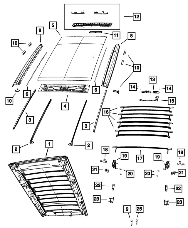 68371795AC - Body Sheet Metal Except Doors: Convertible Top Frame Assembly for Mopar Image image