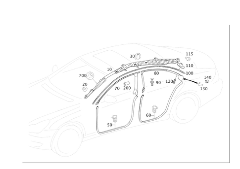 Head Protection Curtain, Door Edge Guard Sections for 2011 Mercedes-Benz CLS550 #0