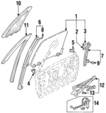 73350SR2A03 - Body: Movable Glass for Honda: Civic del Sol Image