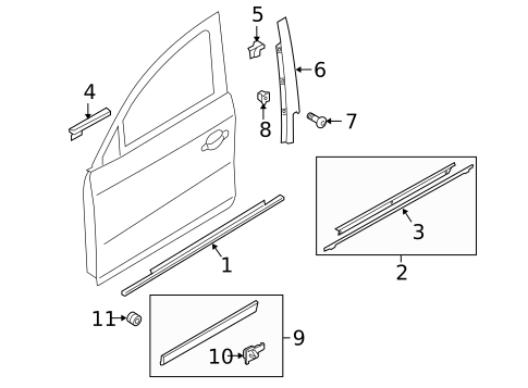 Exterior Trim - Front Door for 2009 Audi Q5 #0