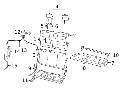 Rear Seat Components for 2018 Jeep Wrangler JK #1