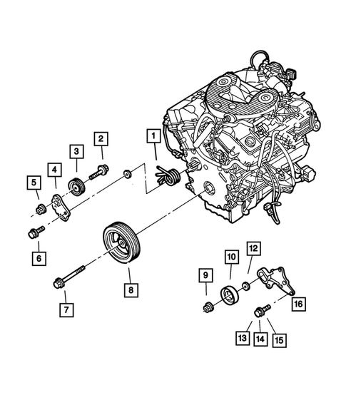 Pulleys and Related Parts for 2003 Dodge Intrepid #0
