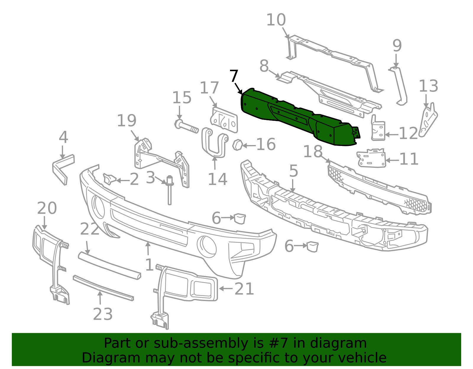2008-2010 Hummer Front Bumper Impact Bar 25979016 GM | GMPartsDirect.com