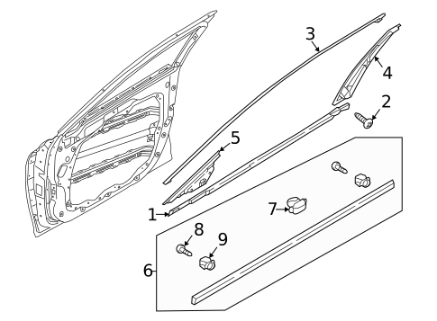 Exterior Trim - Front Door for 2017 Genesis G90 #0