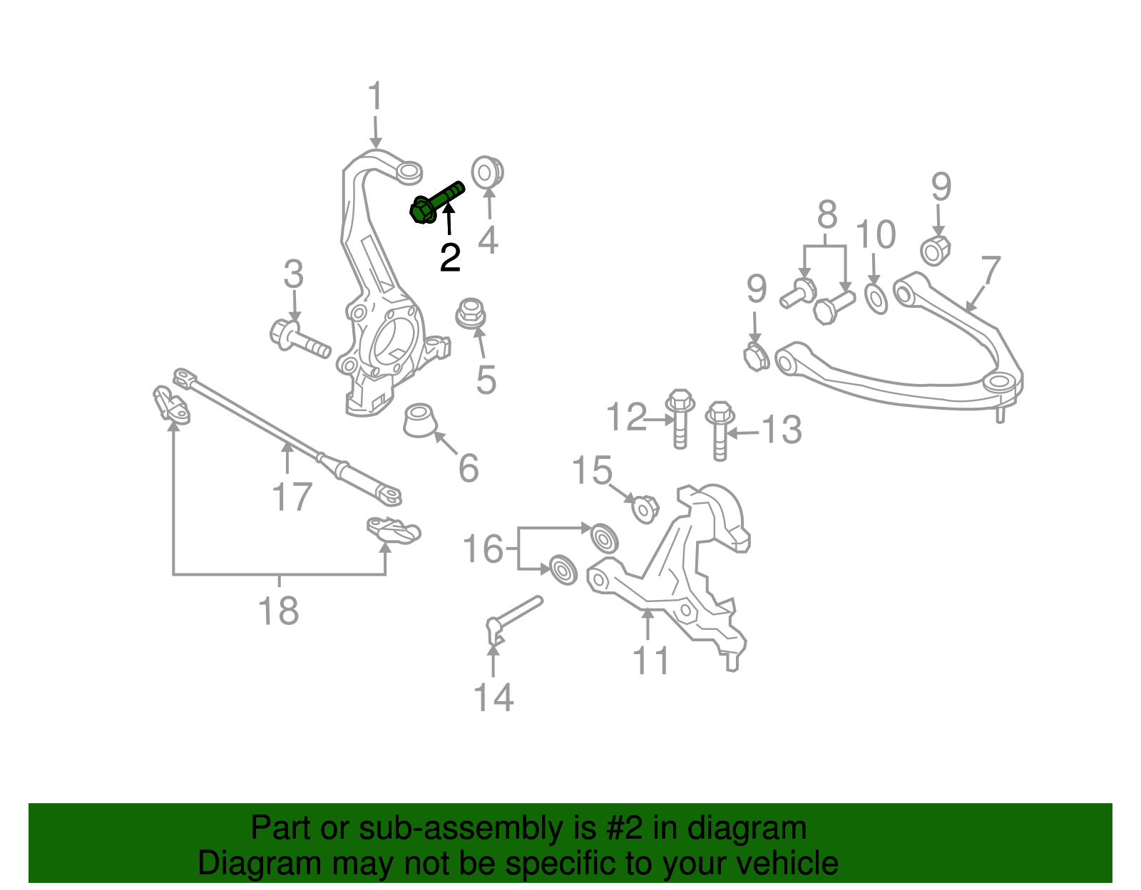 (‎^^) 2009-2025 Nissan Knuckle Upper Bolt 40178-EG06C | Parts for