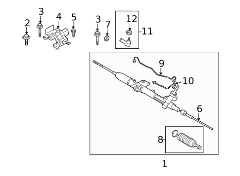 Steering Gear for 2008 Mitsubishi Lancer #0