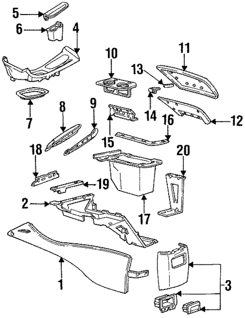Center Console for 1997 Ford Thunderbird #0