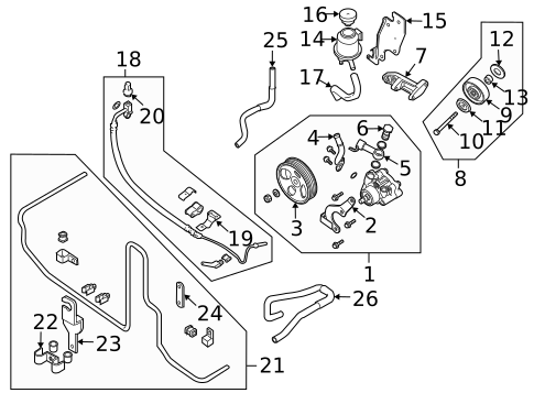 Pump & Hoses for 2009 Nissan Pathfinder #0