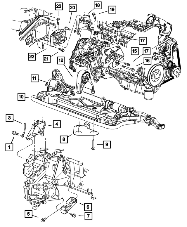 4573777 - Engine Mounting: Transmission Mount Bracket for Mopar Image image