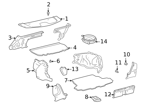 Interior Trim - Rear Body for 2002 Toyota Corolla #0