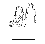 12600325 - Engine: Front Cover for Buick: Rainier | Cadillac: CTS | Chevrolet: Avalanche, Camaro, Colorado, Corvette, Express 1500, Express 2500, Express 3500, Silverado 1500, SSR, Suburban 1500, Tahoe, Trailblazer, Trailblazer EXT | GMC: Canyon, Envoy, Envoy XL, Envoy XUV, Savana 1500, Savana 2500, Savana 3500, Sierra 1500, Yukon, Yukon XL 1500 | Hummer: H3, H3T | Pontiac: G8, GTO Image