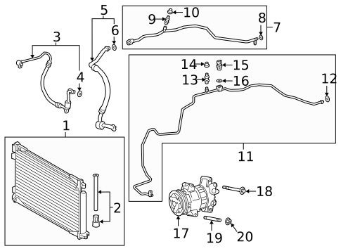 Condenser, Compressor & Lines for 2019 Toyota C-HR #0