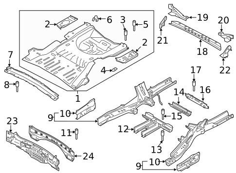 Rear Floor & Rails for 2023 Lincoln Aviator #0