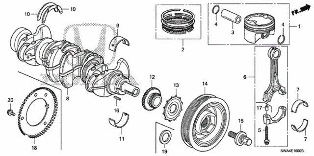 Crankshaft - Piston for 2011 Honda CR-V #0