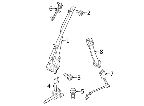 Front Seat Belts for 2016 Lincoln MKS #0