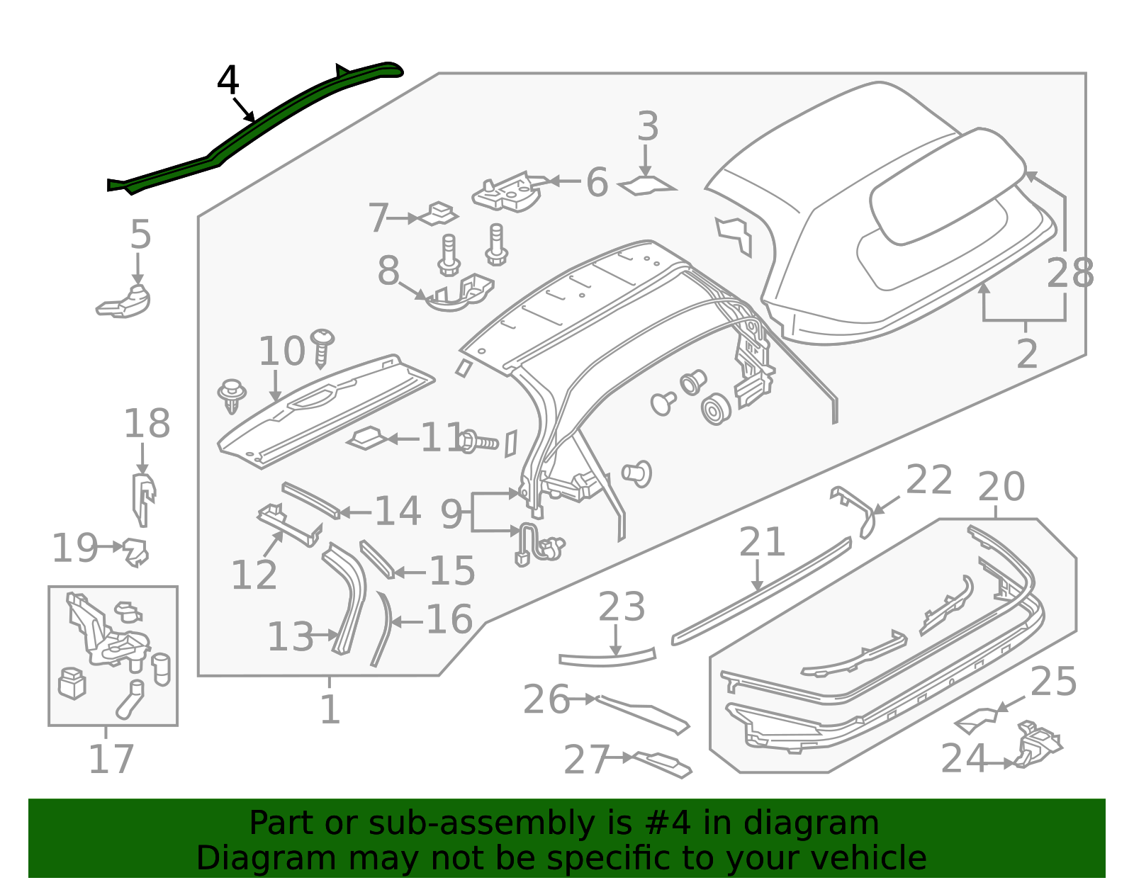 N243-R1-711B - Front Weather-Strip - 2016-2025 Mazda MX-5 Miata