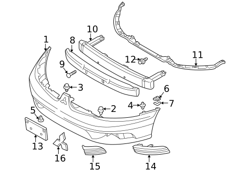 Bumper & Components - Front for 2002 Mitsubishi Galant #0
