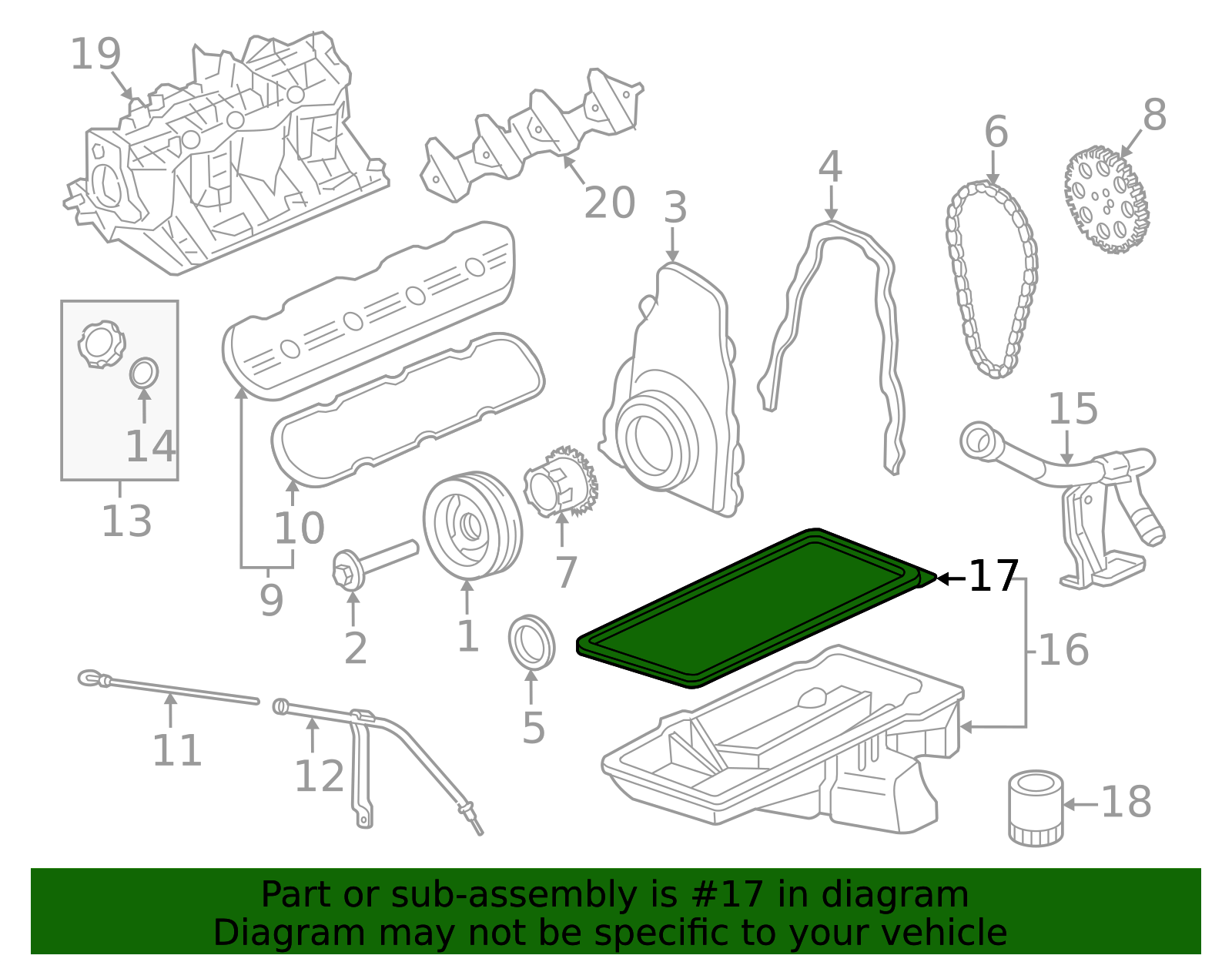 OEM GM Engine Oil Pan Cover Gasket Seal 12611384 – Fits 5.3L Chevrolet GMC 2005-2014