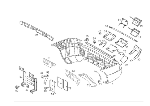 Rear Bumper for 2000 Mercedes-Benz ML320 #1
