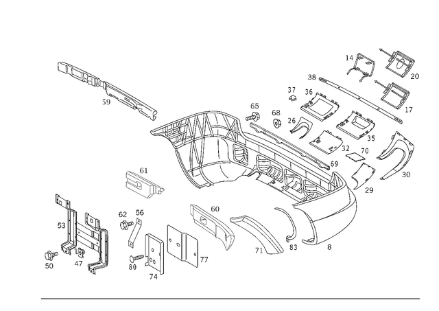 1638807771 - Attachment Parts: Bumper, Rear for Mercedes-Benz: ML320, ML430, ML55 AMG Image image