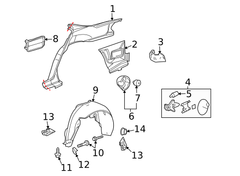 Quarter Panel & Components for 2009 Buick LaCrosse #0