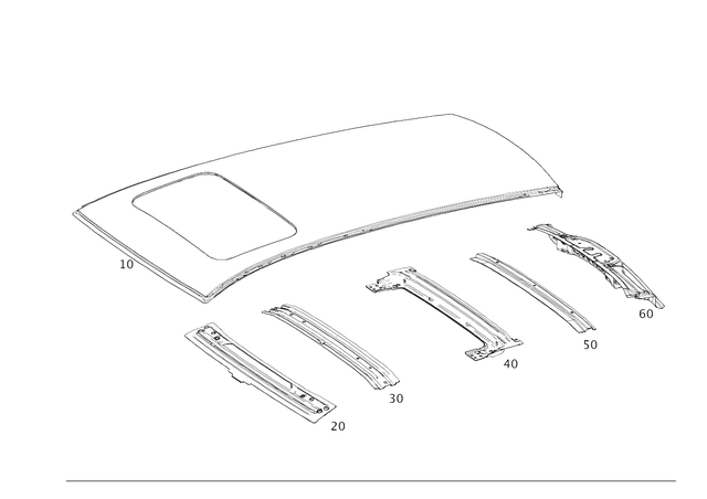 2136570109 - Roof: Paneling, Roof for Mercedes-Benz: E53 AMG, E63 AMG S Image image
